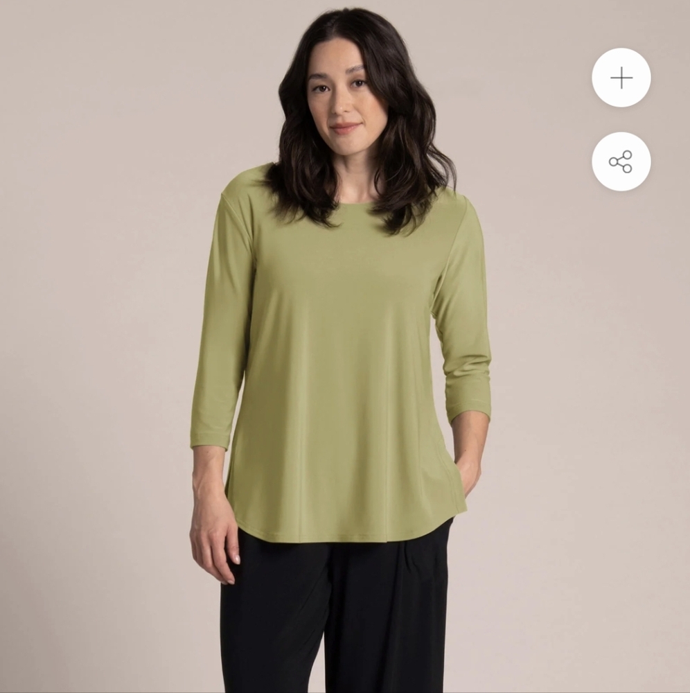 Sympli Women's Pistachio Green 3/4 Sleeve Top Size 10
